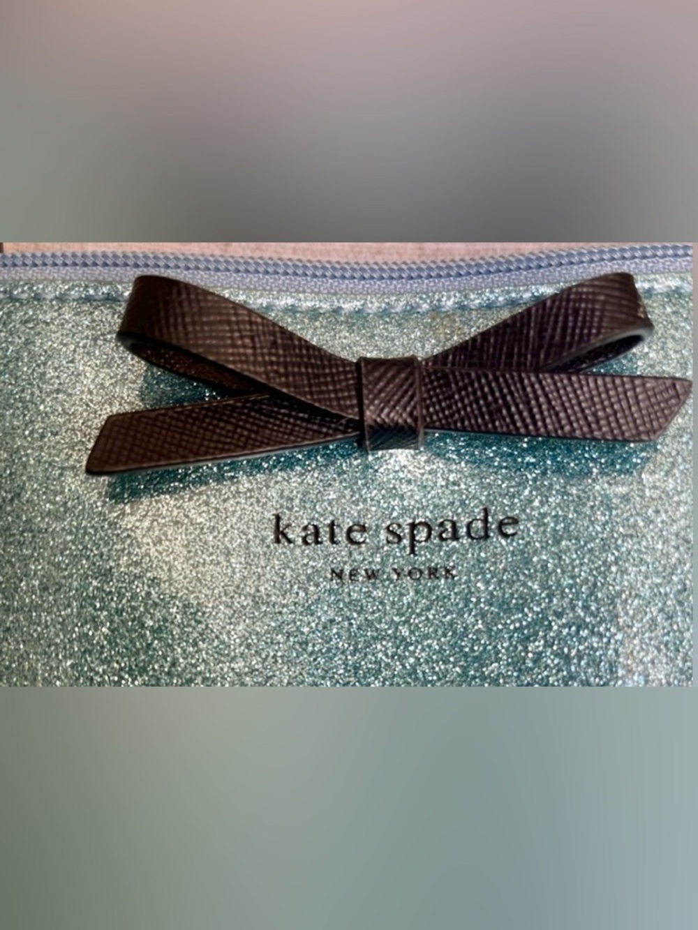 Kate Spade Jerelyn Tote Lakesedge Blue Glitter Bow Bag NWOT - Picture 2 of 8